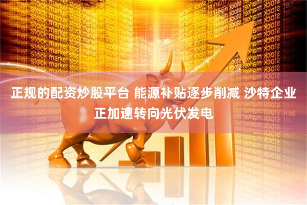 正规的配资炒股平台 能源补贴逐步削减 沙特企业正加速转向光伏发电